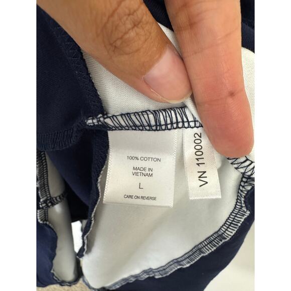 New York & Company Navy White Sleeveless A-Line Dress w/ Pockets Size L - Picture 4 of 5